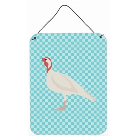 Carolines Treasures Carolines Treasures BB8163DS1216 Beltsville Small White Turkey Hen Blue Check Wall or Door Hanging Prints BB8163DS1216